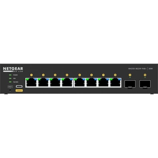 Switch Netgear GSM4210PX-100EUS 8 Puertos Gigabit PoE+ 24Gbps L2/L3 ARM Cortex-A9 2GB RAM Rack