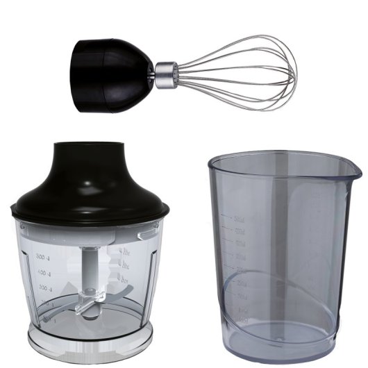 Frullatore a immersione Nevir in acciaio inossidabile da 1200 W con 2 velocità e set di accessori
