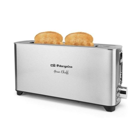 Broodrooster Orbegozo TO 6030 1 Lange Sleuf 1050 W 6 Bruiningsstanden Ontdooien Opwarmen Kruimellade Roestvrij Staal