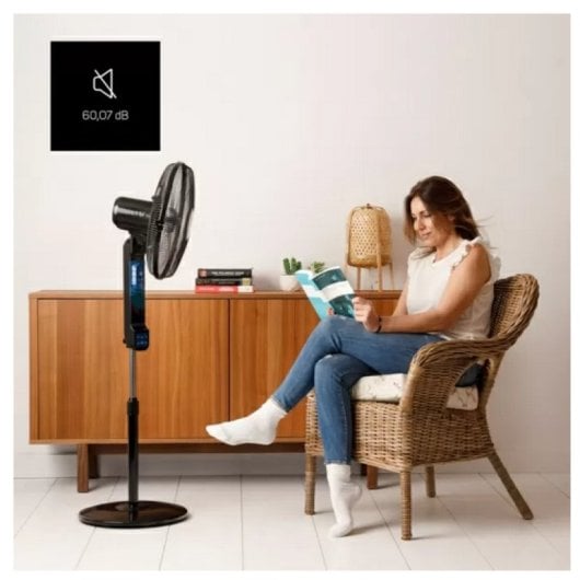 Ventilador Taurus 40 cm 5 aspas LED 3 velocidades mando a distancia temporizador