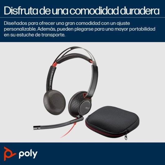 Auriculares Poly con cable USB-C y 3.5mm, Cancelación de Ruido y Micrófono Boom