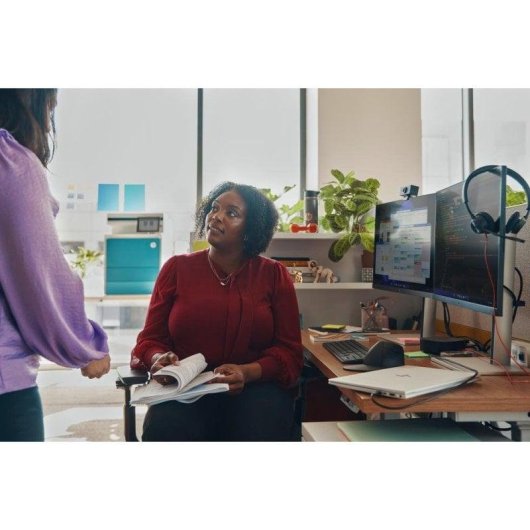 Poly Blackwire 3325 kabelgebundene Kopfhörer USB-C und 3,5 mm Klinke Büro, Boom-Mikrofon, schwarz