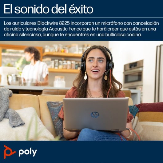 Auriculares Poly con cable USB-C y USB-A con Cancelación de Ruido y Micrófono Acoustic Fence