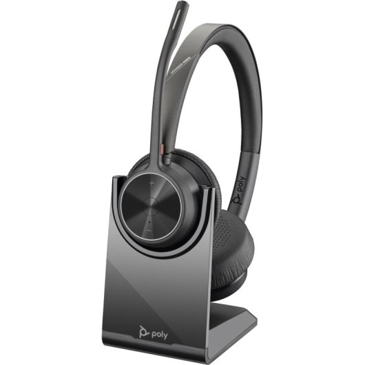 Auricolari Poly Voyager 4320 wireless Bluetooth 5.1 con microfono Boom e base di ricarica neri