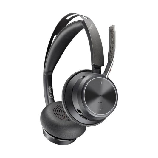 Casque Poly Voyager Focus 2 sans fil Bluetooth avec Réduction de Bruit, USB-C, bureau, micro, noir