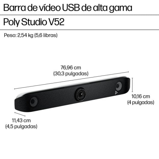 Barra de vídeo Poly Studio V52 4K Ultra HD Zoom digital 5x Wifi Blanco