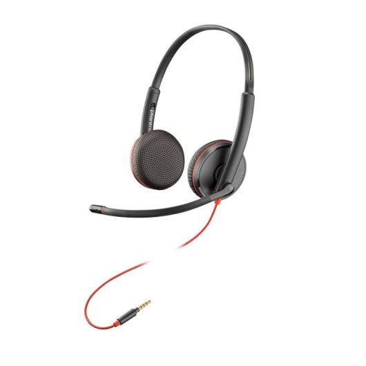 Auriculares Poly Blackwire C3225 con cable y micrófono flexible, oficina y call center