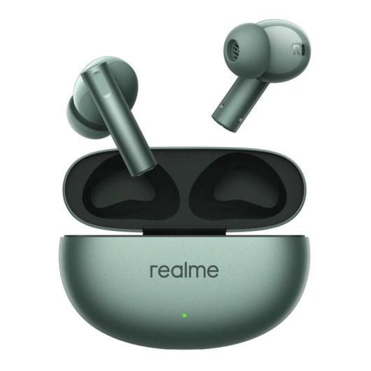 Auriculares sem fios Realme Bluetooth 5.3 com cancelamento de ruído ativo e 6 microfones Verde Floresta