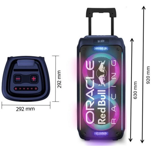 Red Bull Racing Tragbare kabellose Lautsprecher 320 W True Wireless LED Bluetooth USB