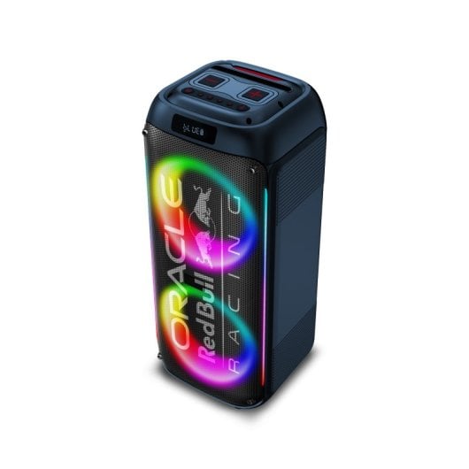 Colunas portáteis Bluetooth Red Bull Racing 160W TWS LED com pega extensível