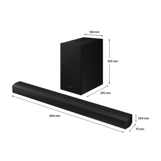 Barra de som Samsung HW-B650D/ZF Bluetooth 3.1 200 W sem fios, subwoofer e intensificador de voz