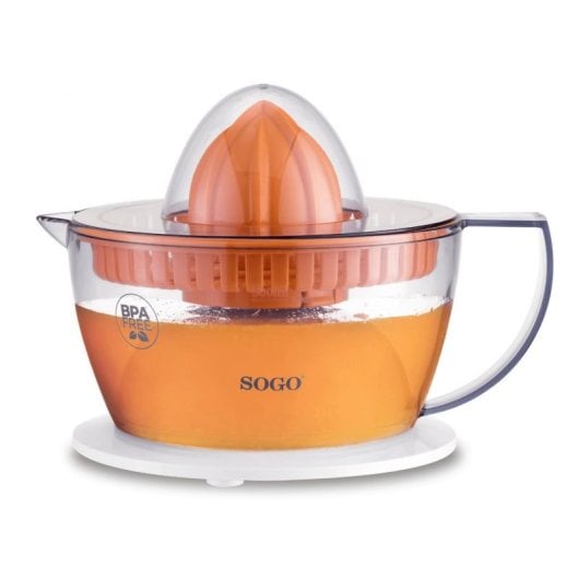 Sogo EXP-SS-5223 Entsafter, elektrischer Entsafter mit Arm, 40 W, orange, durchscheinend
