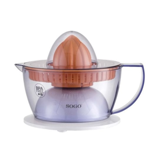 Sogo EXP-SS-5223 Entsafter, elektrischer Entsafter mit Arm, 40 W, orange, durchscheinend