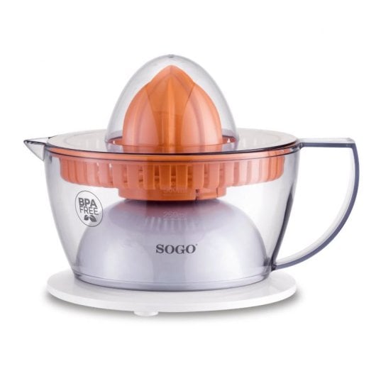 Sogo EXP-SS-5223 Entsafter, elektrischer Entsafter mit Arm, 40 W, orange, durchscheinend