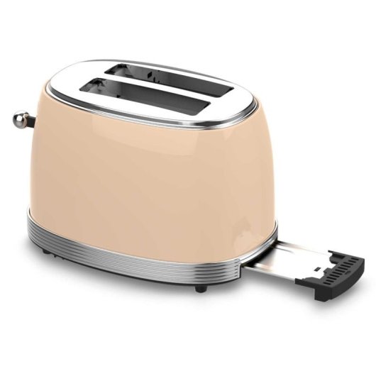 Tostadora Sogo TOS-SS-5470 2 rebanadas Acero inoxidable Beige 6 niveles retro