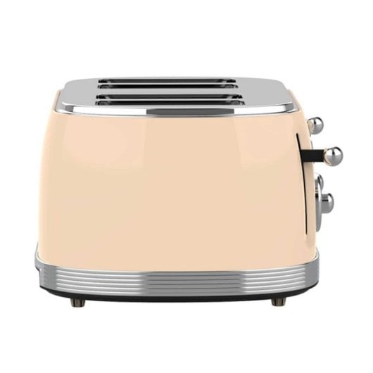 Sogo Eternal Retro Series 4-Scheiben-Toaster, Metallic-Rot, Edelstahl, 6 Stufen