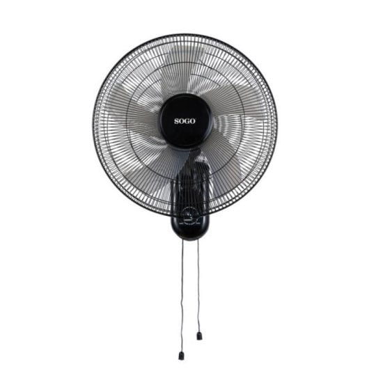 Ventilateur mural Sogo 5 pales 40 cm 50 W oscillant silencieux 3 vitesses noir