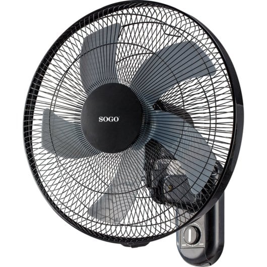 Ventilateur mural Sogo 5 pales 40 cm 50 W oscillant silencieux 3 vitesses noir