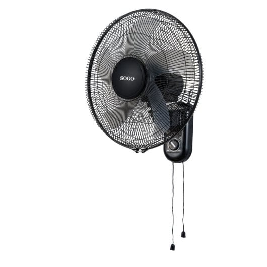Ventilateur mural Sogo 5 pales 40 cm 50 W oscillant silencieux 3 vitesses noir