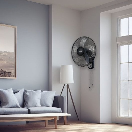 Ventilateur mural Sogo 5 pales 40 cm 50 W oscillant silencieux 3 vitesses noir