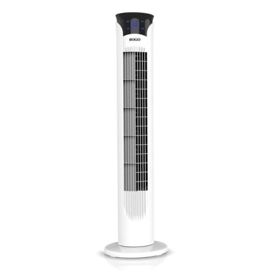 Ventilateur tour blanc Sogo VEN-SS-21375, 45 W, écran tactile, télécommande et minuterie 12 h