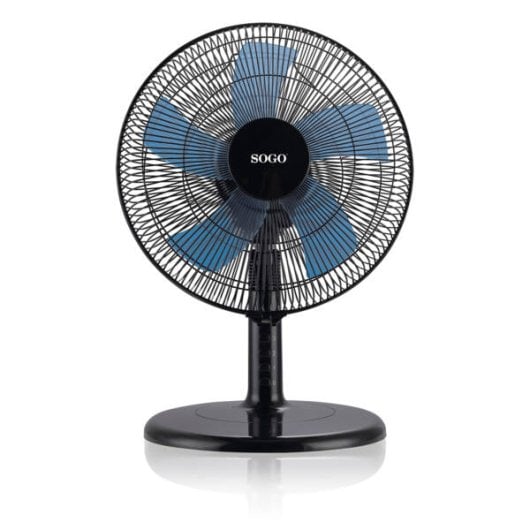 Ventilador Sogo 45W Oscilante 30cm 3 Velocidades Bajo Ruido Base Estable Negro/Azul