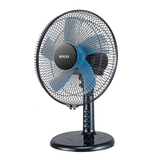 Ventilador Sogo 45W Oscilante 30cm 3 Velocidades Bajo Ruido Base Estable Negro/Azul