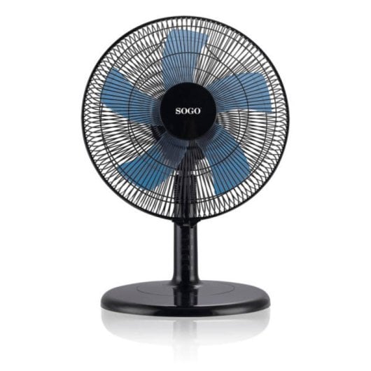 Ventilador Sogo 45W Oscilante 30cm 3 Velocidades Bajo Ruido Base Estable Negro/Azul