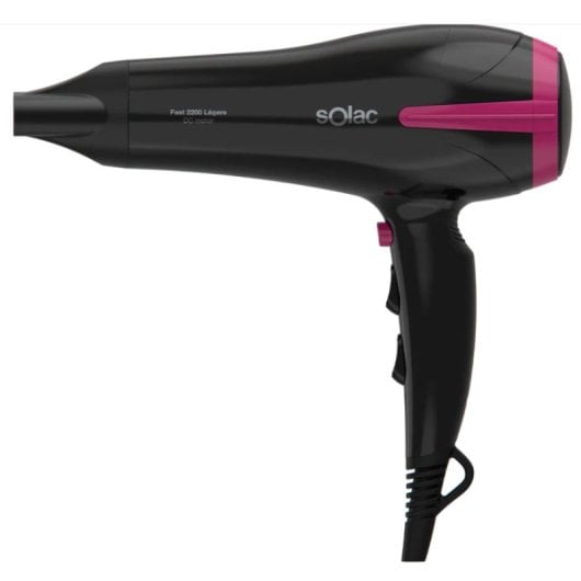 Secador de Cabelo Solac Ultra Leve 340g 2200W 2 Velocidades 3 Temperaturas Preto/Violeta