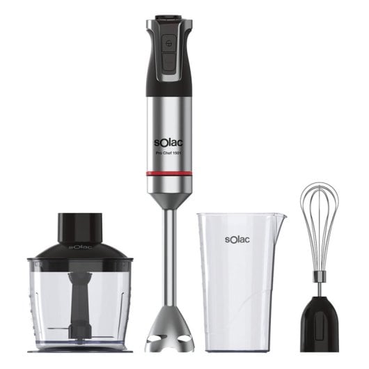 Batidora de inmersión Solac Pro Chef 1501 1500W 20 velocidades Acero Inoxidable Set Accesorios