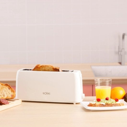 Tostador Solac Buon Giorno 800W Blanco ranura larga 6 niveles autocentrado