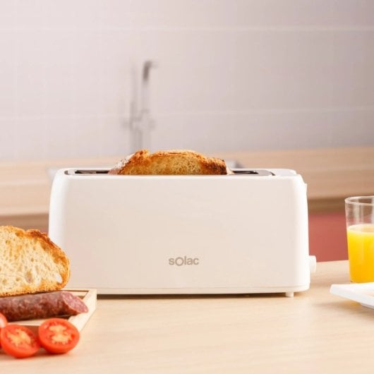 Tostador Solac Buon Giorno 800W Blanco ranura larga 6 niveles autocentrado