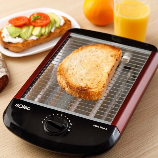 Tostadora Solac TC5309 Stillo 3 Roja 700W 12 niveles Superficie plana 24,5x18,5cm