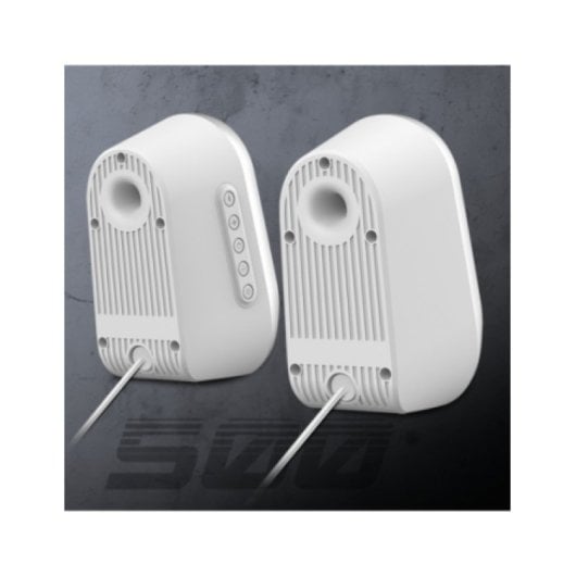 Spirit of Gamer FANATIC 500 ARTIC 2.0 Kabellose/kabelgebundene 3-W-Bluetooth-Lautsprecher mit weißer Hintergrundbeleuchtung