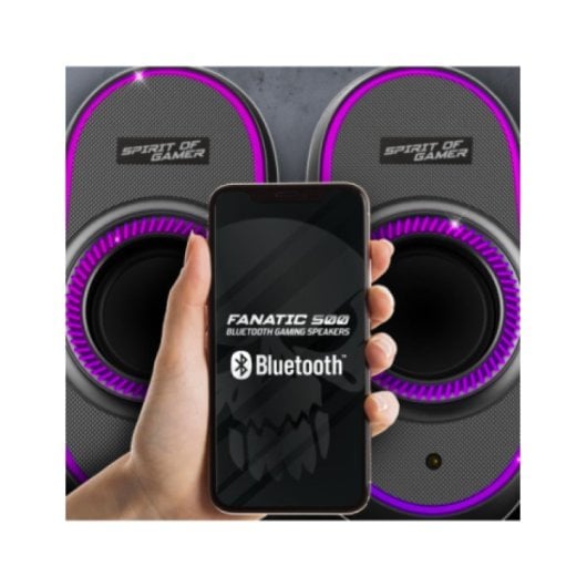 Spirit of Gamer FANATIC 500 DARK Kabellose/kabelgebundene Bluetooth-Lautsprecher, 3 W RMS, Hintergrundbeleuchtung