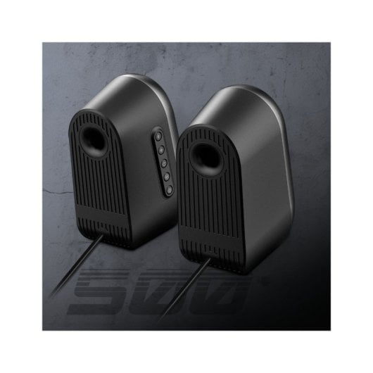 Spirit of Gamer FANATIC 500 DARK Kabellose/kabelgebundene Bluetooth-Lautsprecher, 3 W RMS, Hintergrundbeleuchtung