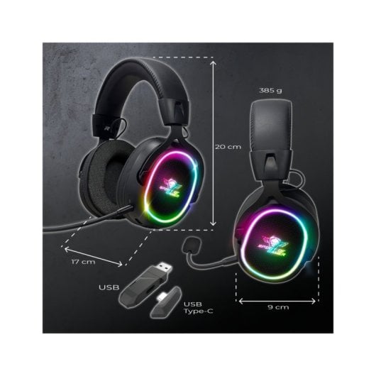 Auriculares Spirit of Gamer inalámbricos 7.1 bluetooth RF con micrófono y cancelación de ruido