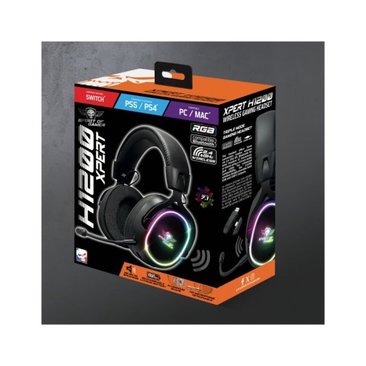 Auriculares Spirit of Gamer inalámbricos 7.1 bluetooth RF con micrófono y cancelación de ruido