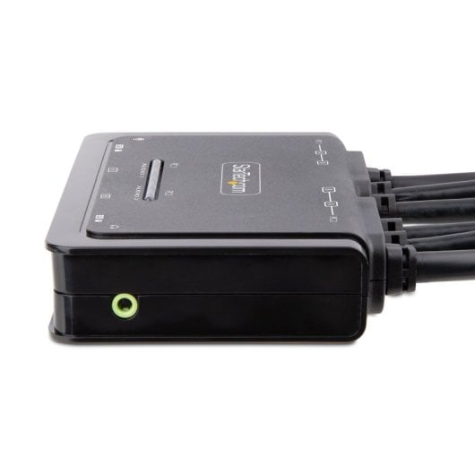 KVM DisplayPort StarTech.com 2 PCs, 2 Monitores 4K 60Hz, USB, Audio, Pulsador Remoto, Cables Integrados