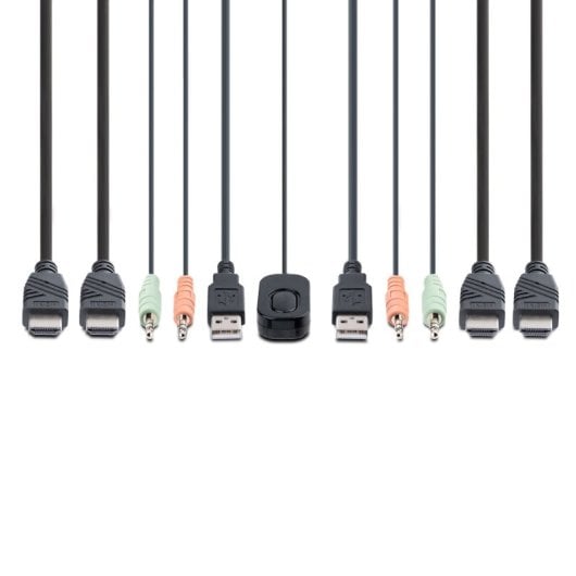 Commutateur KVM HDMI 4K 60 Hz StarTech.com SV231DHU34KA 2 ports avec audio intégré et câbles USB