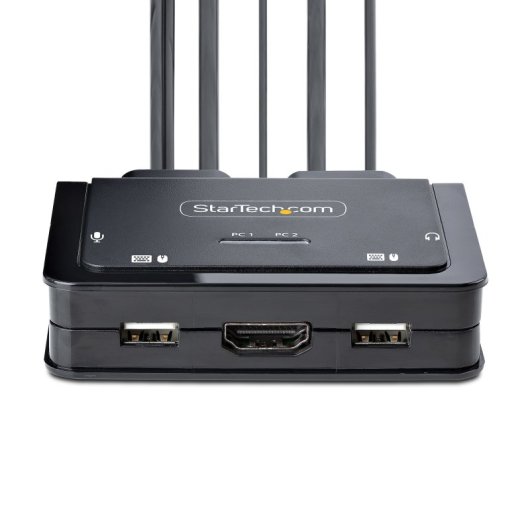 Conmutador KVM StarTech.com HDMI 4K 60Hz USB-A/USB-C Cables Integrados Audio 1,8m
