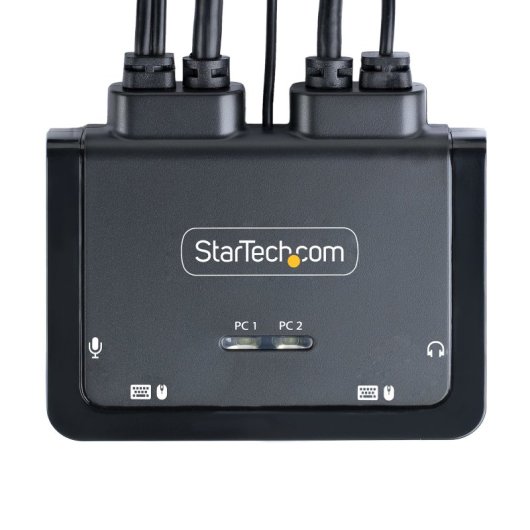 Conmutador KVM StarTech.com HDMI 4K 60Hz USB-A/USB-C Cables Integrados Audio 1,8m