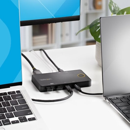 StarTech.com Switch KVM USB-C compacto de 2 portas 4K 60Hz PD 100W