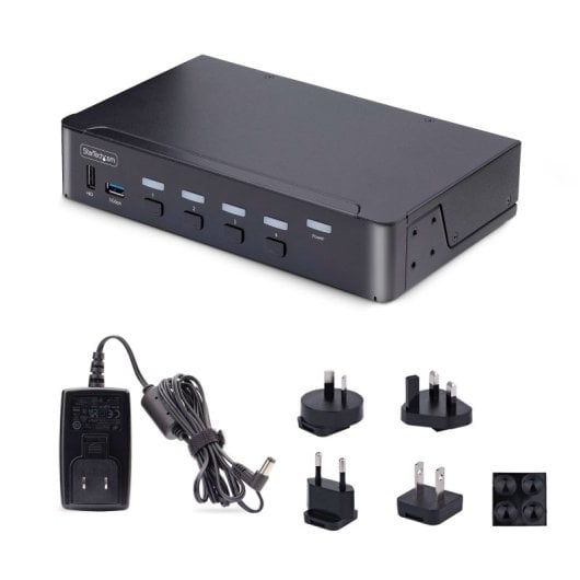 StarTech.com 4-Port 8K60 USB 3.0/2.0 DisplayPort KVM-Switch mit unabhängigen HDR AV-Tasten