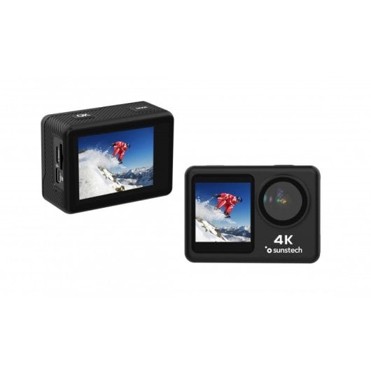 Caméra de sport étanche Sunstech Adventure 4K 16MP WiFi avec écran LCD à champ de vision 170°, noire