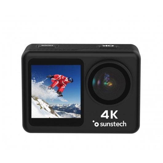 Caméra de sport étanche Sunstech Adventure 4K 16MP WiFi avec écran LCD à champ de vision 170°, noire