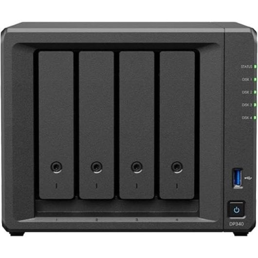 NAS Synology 16GB AMD R1600 4 Bahías SATA 10GbE Escritorio Black Dual RJ-45 RAID