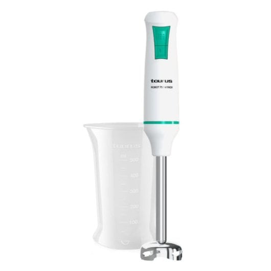 Liquidificador de imersão Taurus 750W 0,5L branco com 2 velocidades turbo e lâminas em aço inoxidável