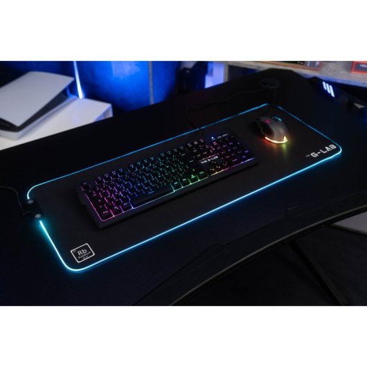 Tapis de souris de jeu G-Lab XXL RGB LED USB résistant à l'eau