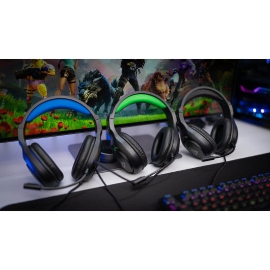 Le casque filaire G-lab avec microphone perche, rétroéclairage RVB et compatibilité multiplateforme